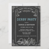 Invitation de fête de Derby sur tableau noir rusti (Devant)