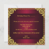 Invitation de fête de design chic or bordeaux roug (Dos)