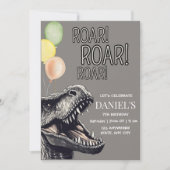 Invitation de fête de dinosaure éditable, Dino T-R (Devant)