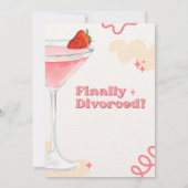 Invitation de fête de divorce à l'aquarelle rose b (Dos)