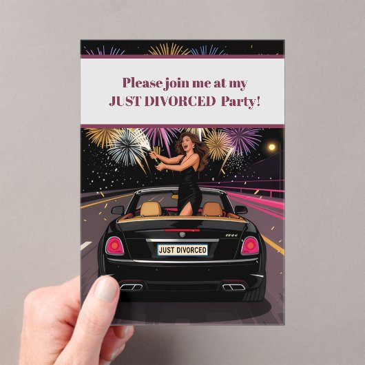 Invitation de fête de divorce célébration Juste Di (In situ (ordinateur de poche))