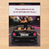 Invitation de fête de divorce célébration Juste Di (Recto)