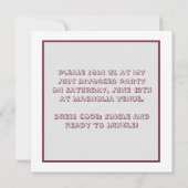 Invitation de fête de divorce célébration Juste Di (Dos)