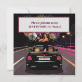 Invitation de fête de divorce célébration Juste Di (Devant)
