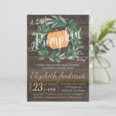 Invitation de fête de douche de bébé automne rusti (Debout devant)