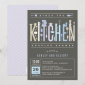 Invitation de fête de douche de couples de cuisine (Devant / Derrière)