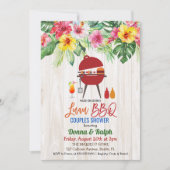 Invitation de fête de douche de couples tropicale (Devant)