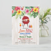Invitation de fête de douche de couples tropicale (Debout devant)