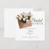 Invitation de fête de douche de mariage chic aux r (Devant / Derrière)