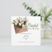 Invitation de fête de douche de mariage chic aux r (Debout devant)