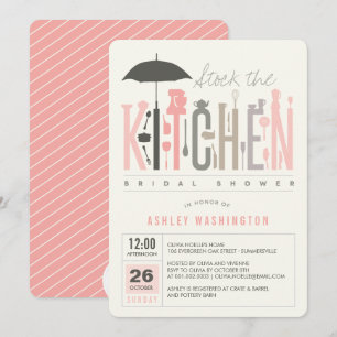 Invitation de fête de douche de mariage de cuisine