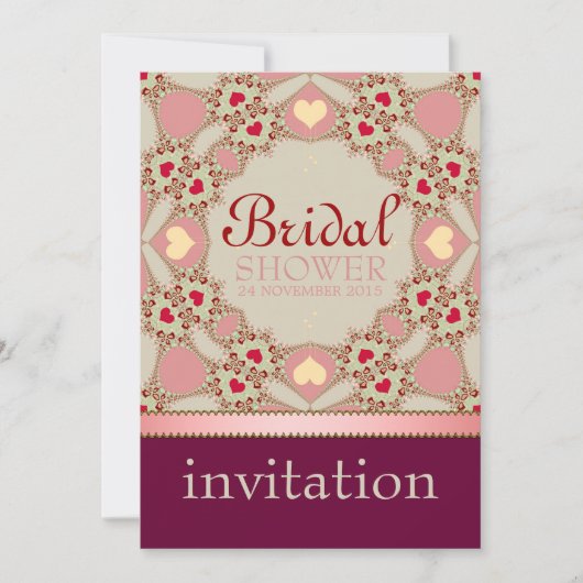 Invitation de fête de douche de mariée Cœurs de ca (Devant)