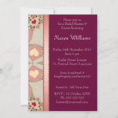 Invitation de fête de douche de mariée Cœurs de ca (Dos)