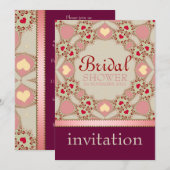 Invitation de fête de douche de mariée Cœurs de ca (Devant / Derrière)