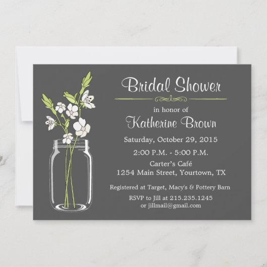 Invitation de fête de douche de mariée en pot Maso (Devant)