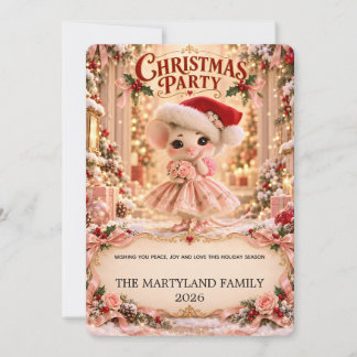 Invitation de fête de famille de Noël avec une sou