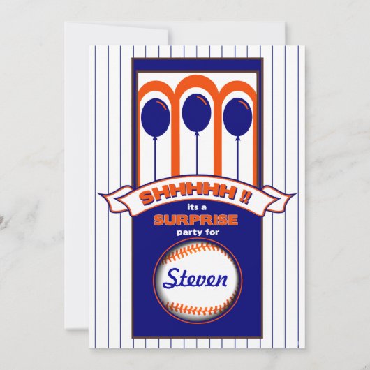 Invitation de fête de fan de base-ball (Dos)