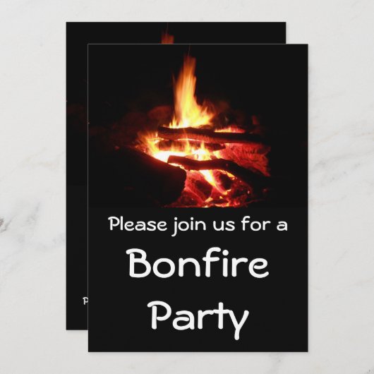 Invitation de fête de feu (Devant / Derrière)