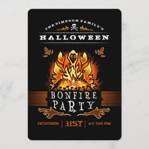 Invitation de fête de feu d'Halloween