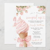 Invitation de Fête de Fiançailles à la Crème Glacé (Devant / Derrière)