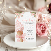 Invitation de Fête de Fiançailles à la Crème Glacé