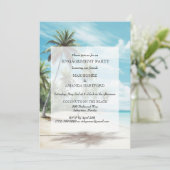 Invitation de fête de fiançailles à la plage à l'a (Debout devant)