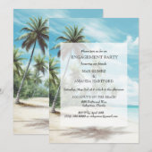 Invitation de fête de fiançailles à la plage à l'a (Devant / Derrière)