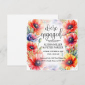 Invitation de fête de fiançailles à l'aquarelle de (Devant / Derrière)