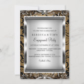 Invitation de fête de fiançailles à tourbillon flo (Dos)