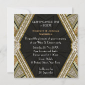Invitation de fête de fiançailles Art Déco glamour (Dos)