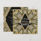 Invitation de fête de fiançailles Art Déco glamour (Devant / Derrière)