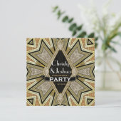 Invitation de fête de fiançailles Art Déco glamour (Debout devant)