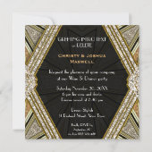 Invitation de fête de fiançailles Art Déco glamour (Dos)