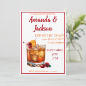 Invitation de fête de fiançailles au cocktail Old (Debout devant)