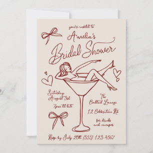Invitation de Fête de Fiançailles au Martini