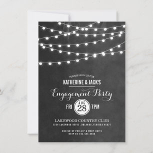 Invitation de fête de fiançailles aux lumières de