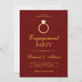 Invitation de fête de fiançailles avec bague de di (Devant)