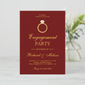 Invitation de fête de fiançailles avec bague de di (Debout devant)