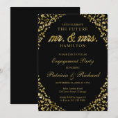 Invitation de fête de fiançailles avec confettis e (Devant / Derrière)