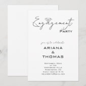 Invitation de fête de fiançailles avec un script m (Devant / Derrière)
