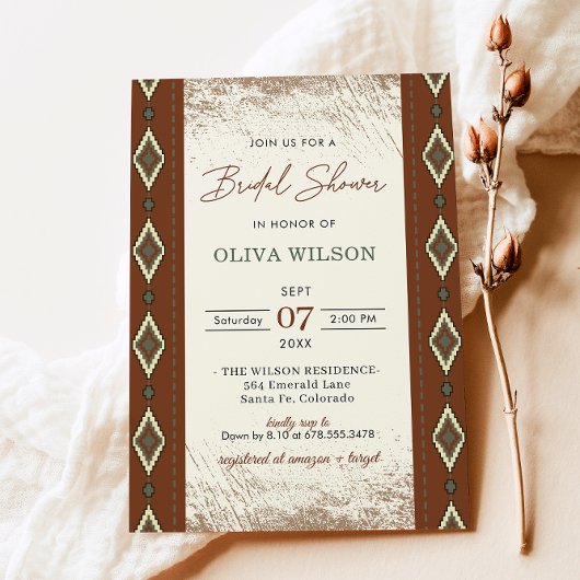 Invitation de Fête de Fiançailles Aztec Western, R