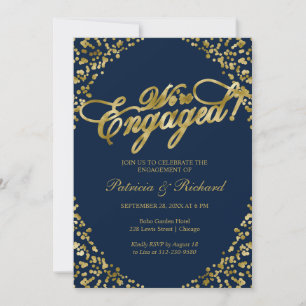 Invitation de fête de fiançailles Bleu Nous sommes