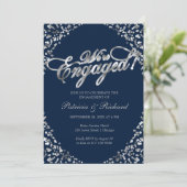 Invitation de fête de fiançailles Blue We're Engag (Debout devant)