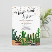 Invitation de Fête de Fiançailles Cactus 'Taco à p (Debout devant)
