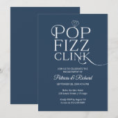 Invitation de fête de fiançailles Chic Pop Fizz Cl (Devant / Derrière)