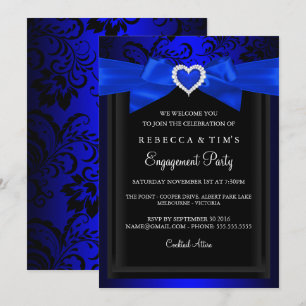 Invitation de fête de fiançailles Cœur Romantique 