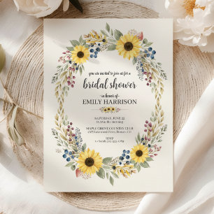 Invitation de Fête de Fiançailles Coin Tournesol S