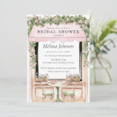 Invitation de Fête de Fiançailles de Café Parisien (Debout devant)