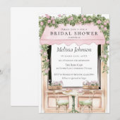 Invitation de Fête de Fiançailles de Café Parisien (Devant / Derrière)