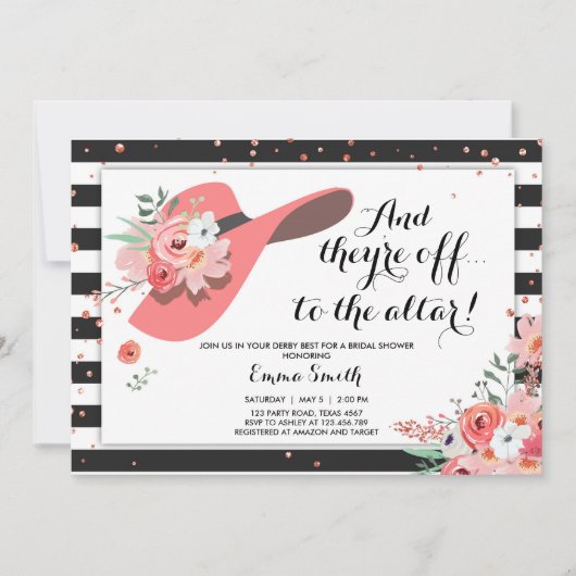 Invitation de Fête de Fiançailles de Derby Portez  (Devant)